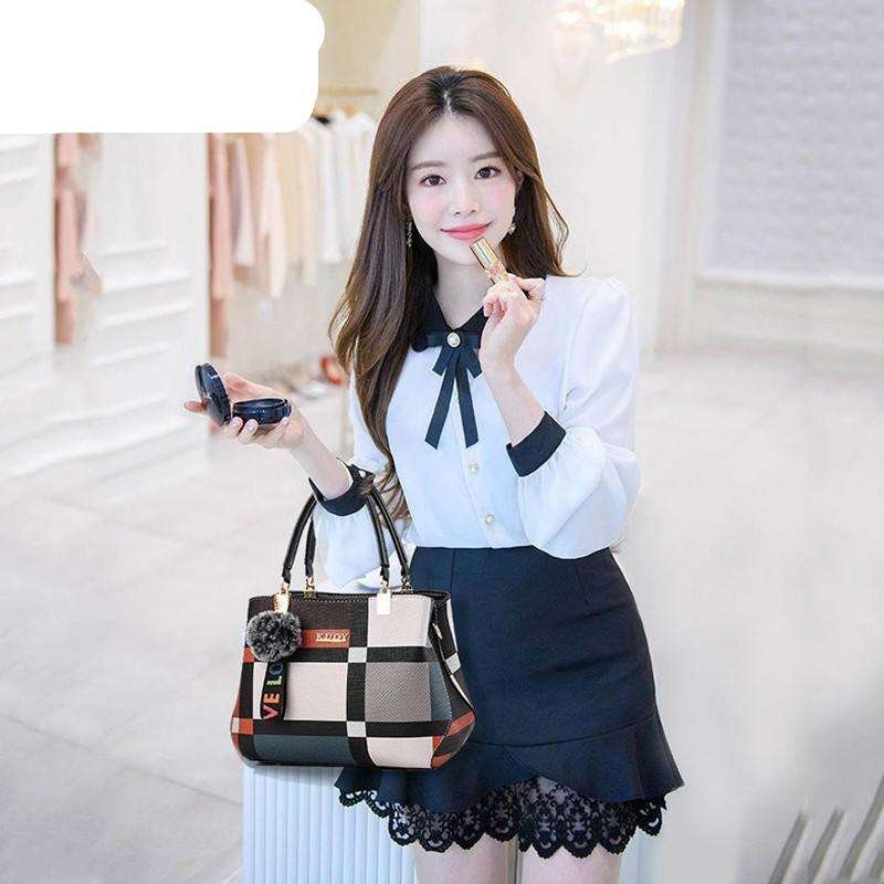 New Luxury Handbag Women Stitching Wild Messenger Bags Designer Brand Plaid Shoulder Bag Female Ladies Totes