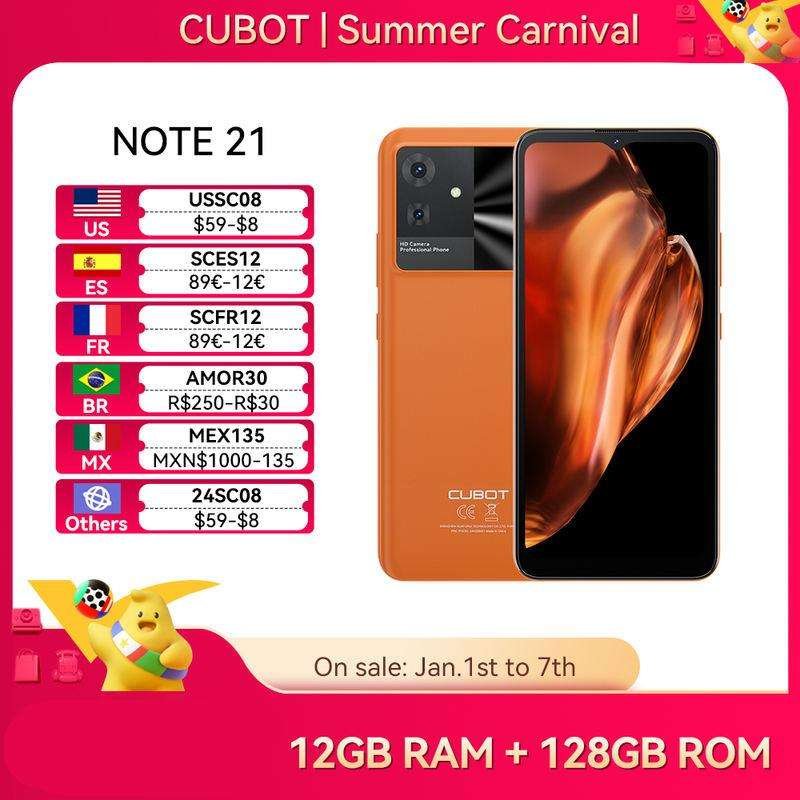 Cubot Note 21, 2023 New Smartphone Android 13, 12GB RAM(6+6GB), 128GB ROM, 6.56 Inch 90Hz Screen, 50MP Camera, 5200mAh, Face ID Cubot Note 21, 2023 New Smartphone Android 13, 12GB RAM(6+6GB), 128GB ROM, 6.56 Inch 90Hz Screen, 50MP Camera, 5200mAh, Face ID