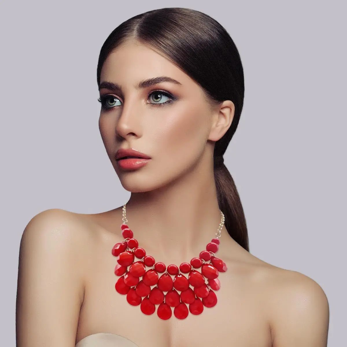 Jane Stone Fashion Statement Collar Necklace Vintage Openwork Bib Costume Jewelry