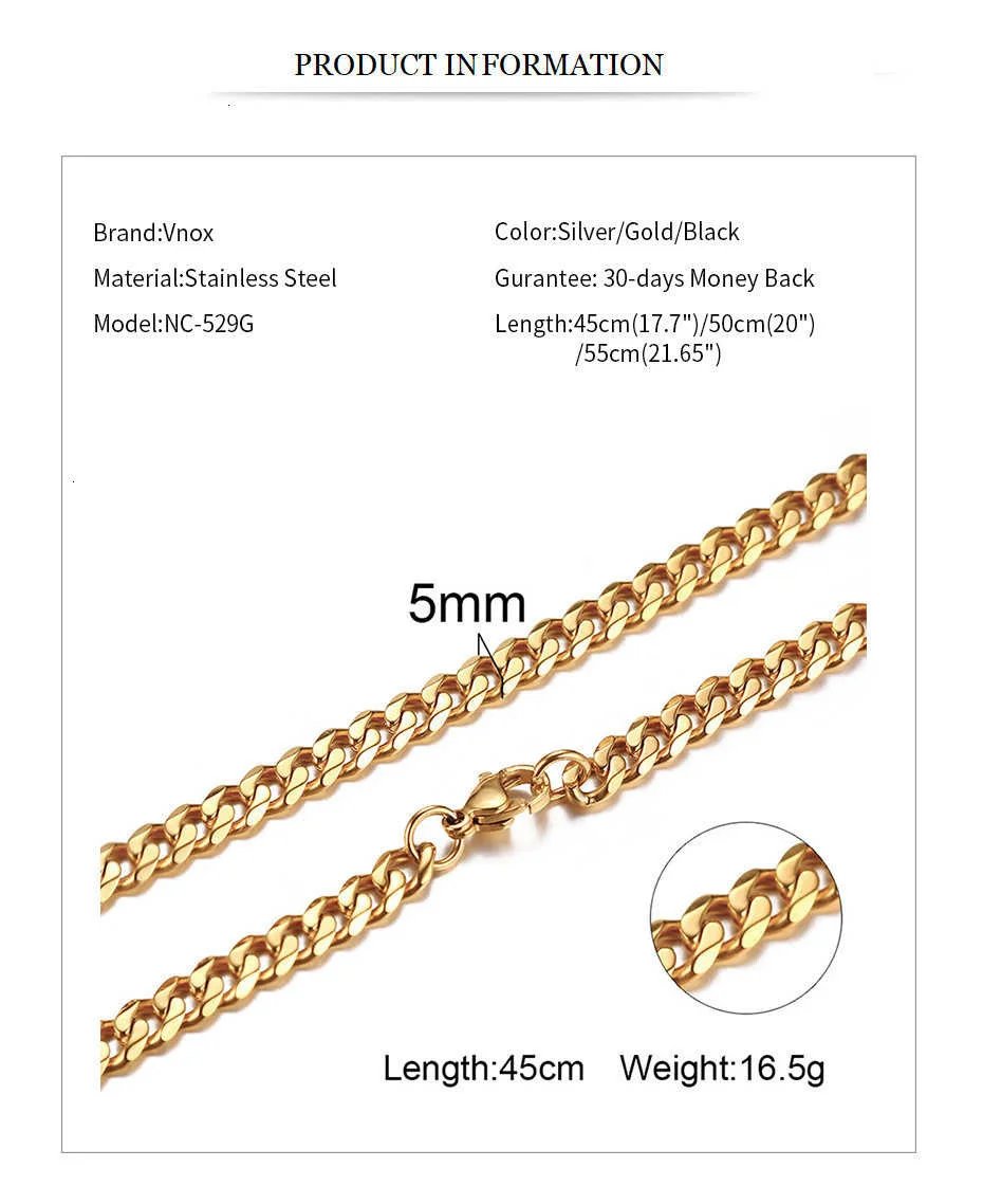 古巴链项链,男女通用,基本款朋克不锈钢链式颈链,复古金色纯金属项链 古巴链项链,男女通用,基本款朋克不锈钢链式颈链,复古金色纯金属项链