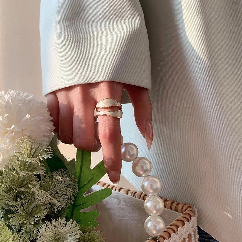 Retro Gold Color Double Oil Drip Open Rings for Women Luxury Irregular Adjustable Finger Ring 2023 New Trendy Wedding Jewelry Retro Gold Color Double Oil Drip Open Rings for Women Luxury Irregular Adjustable Finger Ring 2023 New Trendy Wedding Jewelry