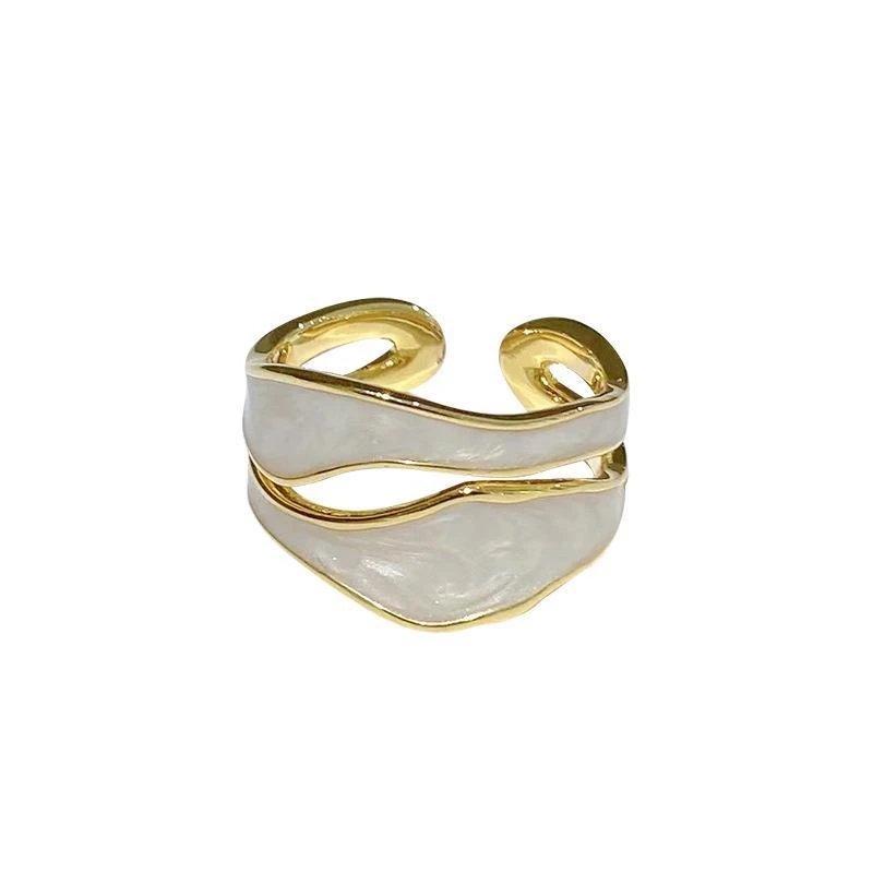 Retro Gold Color Double Oil Drip Open Rings for Women Luxury Irregular Adjustable Finger Ring 2023 New Trendy Wedding Jewelry Retro Gold Color Double Oil Drip Open Rings for Women Luxury Irregular Adjustable Finger Ring 2023 New Trendy Wedding Jewelry