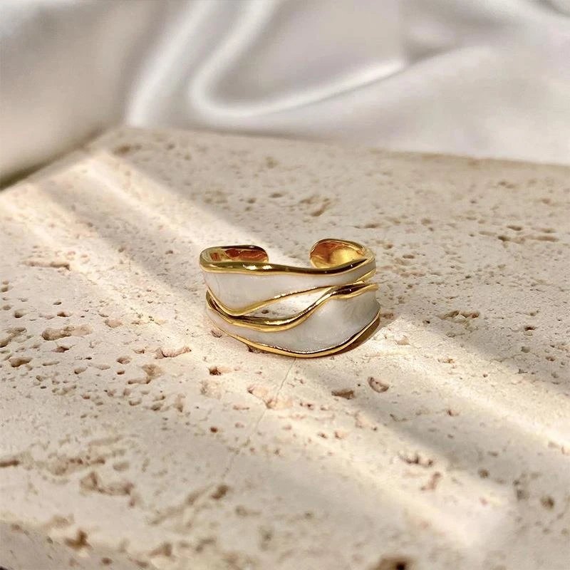 Retro Gold Color Double Oil Drip Open Rings for Women Luxury Irregular Adjustable Finger Ring 2023 New Trendy Wedding Jewelry Retro Gold Color Double Oil Drip Open Rings for Women Luxury Irregular Adjustable Finger Ring 2023 New Trendy Wedding Jewelry