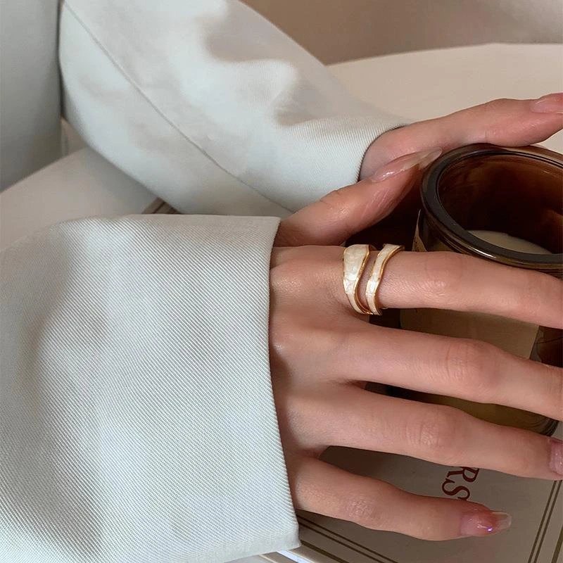 Retro Gold Color Double Oil Drip Open Rings for Women Luxury Irregular Adjustable Finger Ring 2023 New Trendy Wedding Jewelry Retro Gold Color Double Oil Drip Open Rings for Women Luxury Irregular Adjustable Finger Ring 2023 New Trendy Wedding Jewelry