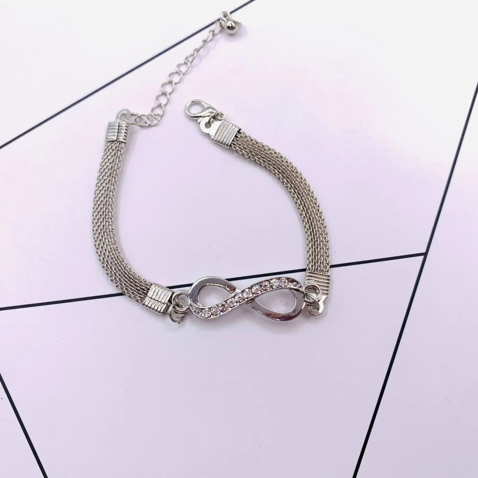 Rhinestone Infinity Bracelet Men's Women's Jewelry 8 Number Pendant Charm Blange Couple Bracelets For Lover Friend Women Gifts