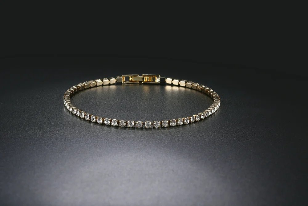 Tennis Chain Bracelets For Women Fashion Small Cubic Zircon Crystal Rose Gold Color Wedding Party Friends Gift Jewelry KC128M Tennis Chain Bracelets For Women Fashion Small Cubic Zircon Crystal Rose Gold Color Wedding Party Friends Gift Jewelry KC128M