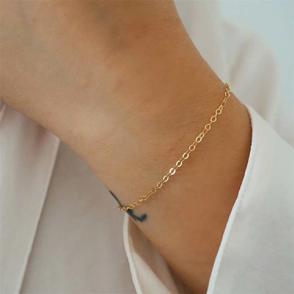 Classic Snake Chain Bracelets for Women Trend Gold Plated Stainless Steel Cuban Chain Bracelet Trendy Woman Gifts Jewelry Classic Snake Chain Bracelets for Women Trend Gold Plated Stainless Steel Cuban Chain Bracelet Trendy Woman Gifts Jewelry