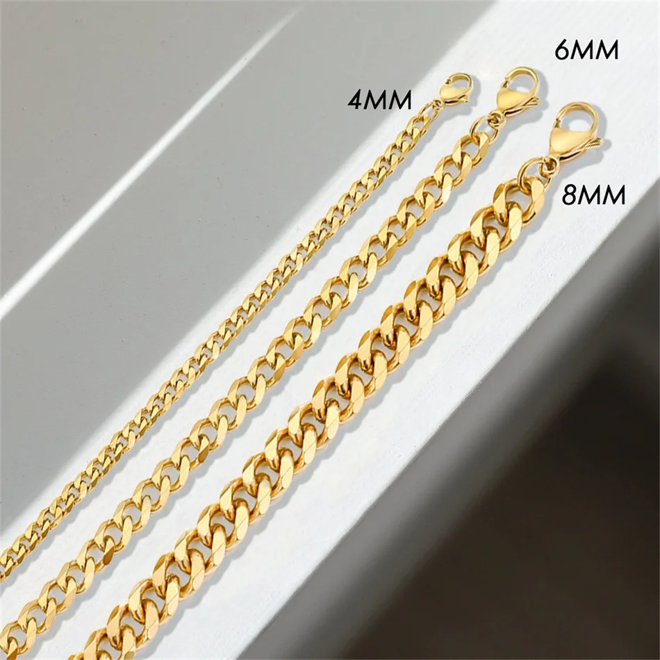 Classic Snake Chain Bracelets for Women Trend Gold Plated Stainless Steel Cuban Chain Bracelet Trendy Woman Gifts Jewelry Classic Snake Chain Bracelets for Women Trend Gold Plated Stainless Steel Cuban Chain Bracelet Trendy Woman Gifts Jewelry