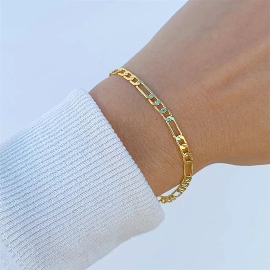 Classic Snake Chain Bracelets for Women Trend Gold Plated Stainless Steel Cuban Chain Bracelet Trendy Woman Gifts Jewelry Classic Snake Chain Bracelets for Women Trend Gold Plated Stainless Steel Cuban Chain Bracelet Trendy Woman Gifts Jewelry
