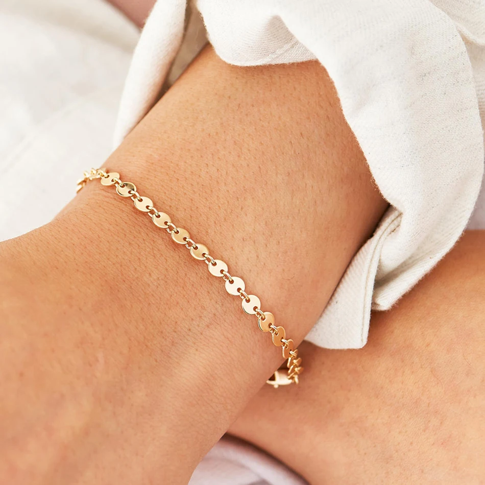 Classic Snake Chain Bracelets for Women Trend Gold Plated Stainless Steel Cuban Chain Bracelet Trendy Woman Gifts Jewelry Classic Snake Chain Bracelets for Women Trend Gold Plated Stainless Steel Cuban Chain Bracelet Trendy Woman Gifts Jewelry