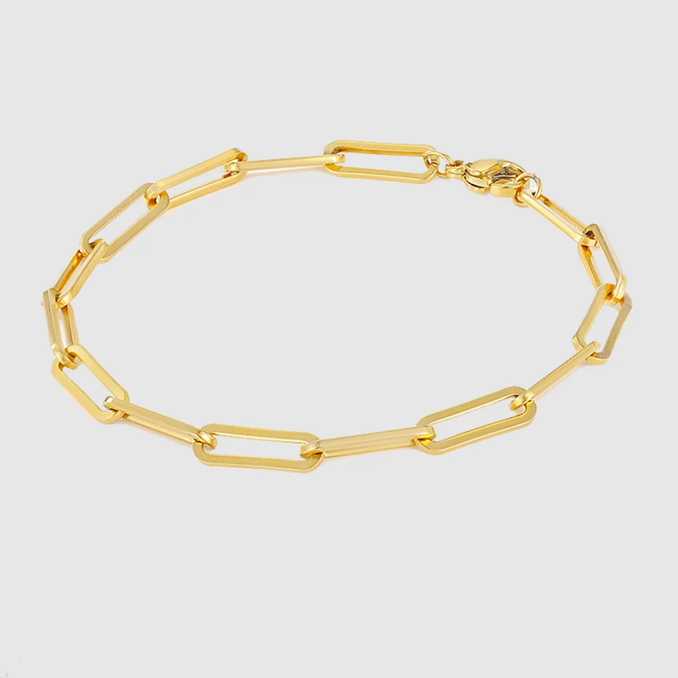 Classic Snake Chain Bracelets for Women Trend Gold Plated Stainless Steel Cuban Chain Bracelet Trendy Woman Gifts Jewelry Classic Snake Chain Bracelets for Women Trend Gold Plated Stainless Steel Cuban Chain Bracelet Trendy Woman Gifts Jewelry