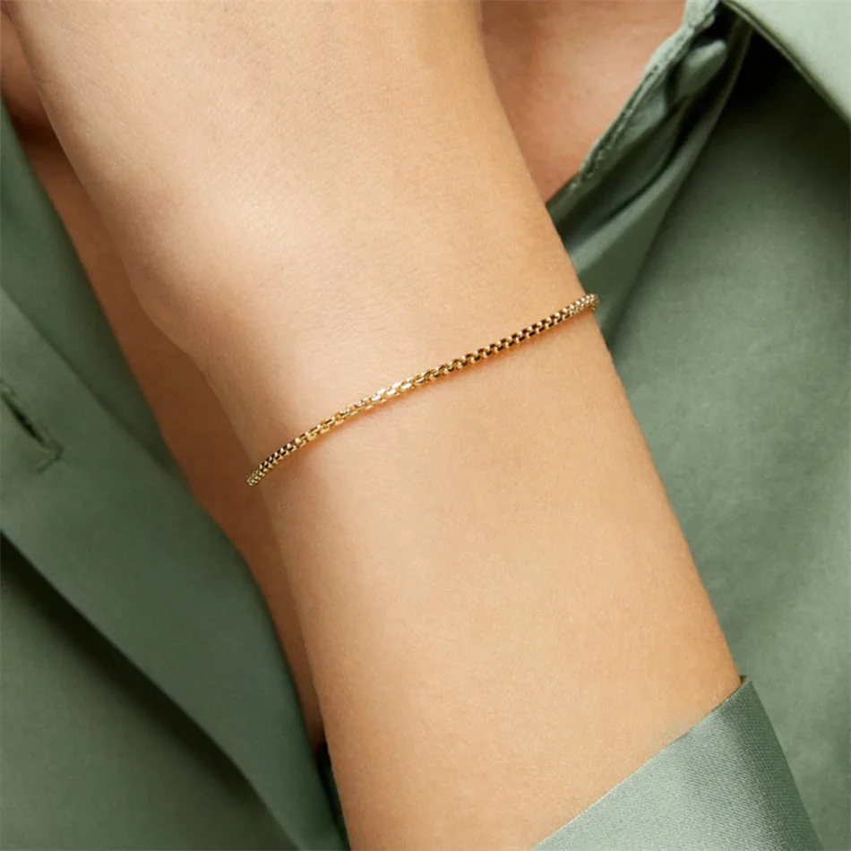 Classic Snake Chain Bracelets for Women Trend Gold Plated Stainless Steel Cuban Chain Bracelet Trendy Woman Gifts Jewelry Classic Snake Chain Bracelets for Women Trend Gold Plated Stainless Steel Cuban Chain Bracelet Trendy Woman Gifts Jewelry