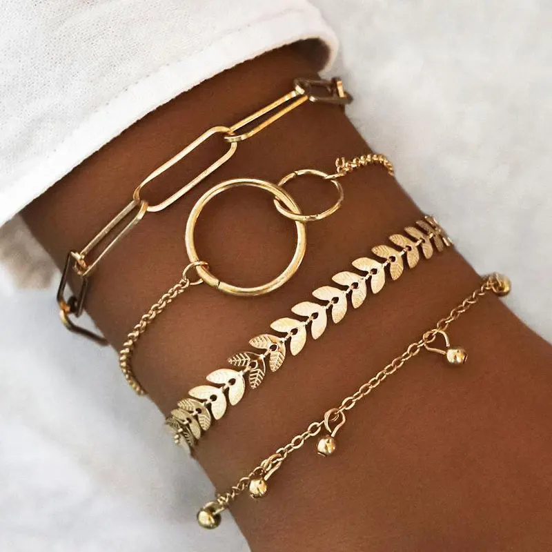 4PCS/Set Boho Geometric Tassel Chain Bracelet For Women MultiLayer Bangles Charm Party Wedding Beach Jewelry Set Accessories 4PCS/Set Boho Geometric Tassel Chain Bracelet For Women MultiLayer Bangles Charm Party Wedding Beach Jewelry Set Accessories