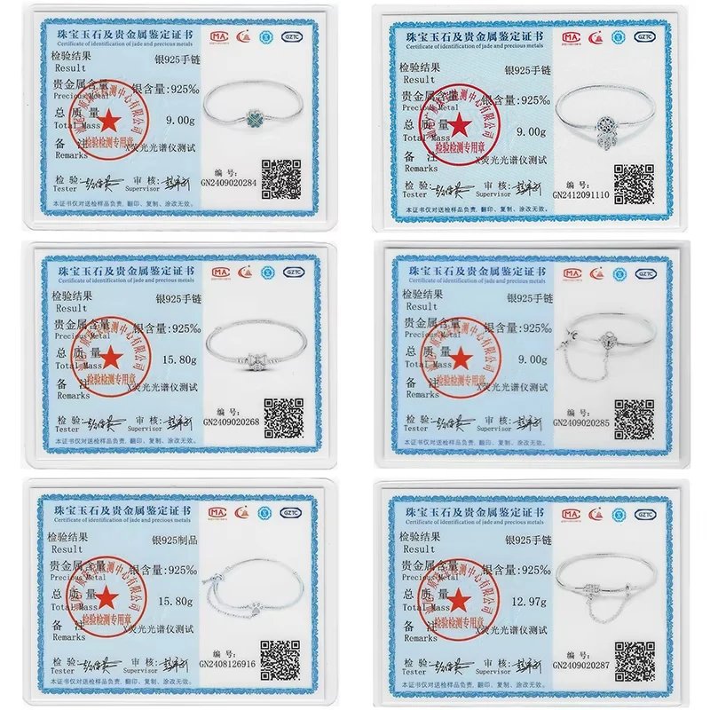 Bracelet Silver 925 Original 17-20CM Star Moon Sun Four Leaf Clover Green Zircon Bracelets Fit DIY Charms Birthday Jewelry Gifts