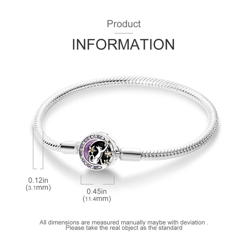 Bracelet Silver 925 Original 17-20CM Star Moon Sun Four Leaf Clover Green Zircon Bracelets Fit DIY Charms Birthday Jewelry Gifts Bracelet Silver 925 Original 17-20CM Star Moon Sun Four Leaf Clover Green Zircon Bracelets Fit DIY Charms Birthday Jewelry Gifts