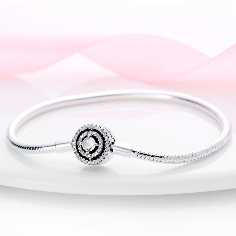 Bracelet Silver 925 Original 17-20CM Star Moon Sun Four Leaf Clover Green Zircon Bracelets Fit DIY Charms Birthday Jewelry Gifts Bracelet Silver 925 Original 17-20CM Star Moon Sun Four Leaf Clover Green Zircon Bracelets Fit DIY Charms Birthday Jewelry Gifts