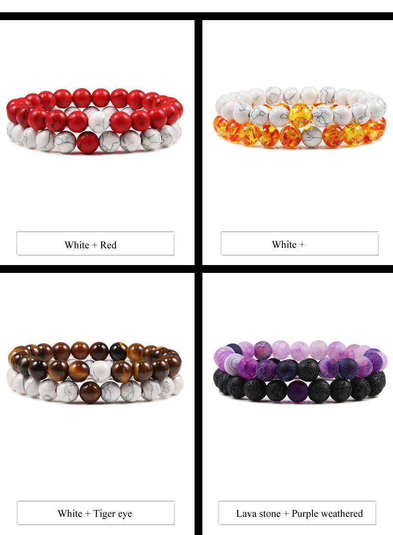 Set Bracelet Couples Distance Black White Natural Lava Stone Tiger Eye Beaded Yoga Bracelets for Men Women Elastic Rope Jewelry Set Bracelet Couples Distance Black White Natural Lava Stone Tiger Eye Beaded Yoga Bracelets for Men Women Elastic Rope Jewelry