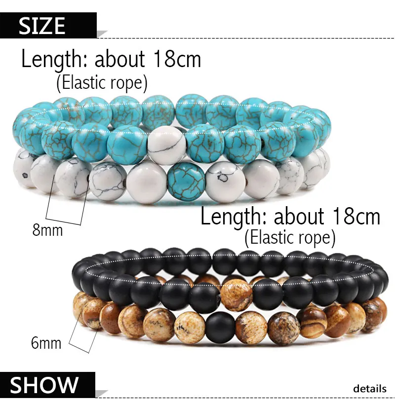 Set Bracelet Couples Distance Black White Natural Lava Stone Tiger Eye Beaded Yoga Bracelets for Men Women Elastic Rope Jewelry Set Bracelet Couples Distance Black White Natural Lava Stone Tiger Eye Beaded Yoga Bracelets for Men Women Elastic Rope Jewelry