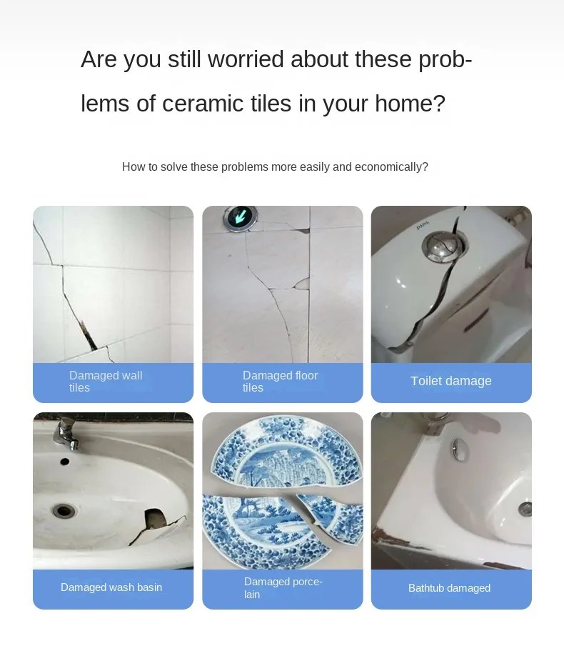 Tile repair agent glazed strong adhesive marble floor tile gap quick-drying AB glue ceramic repair repair paste