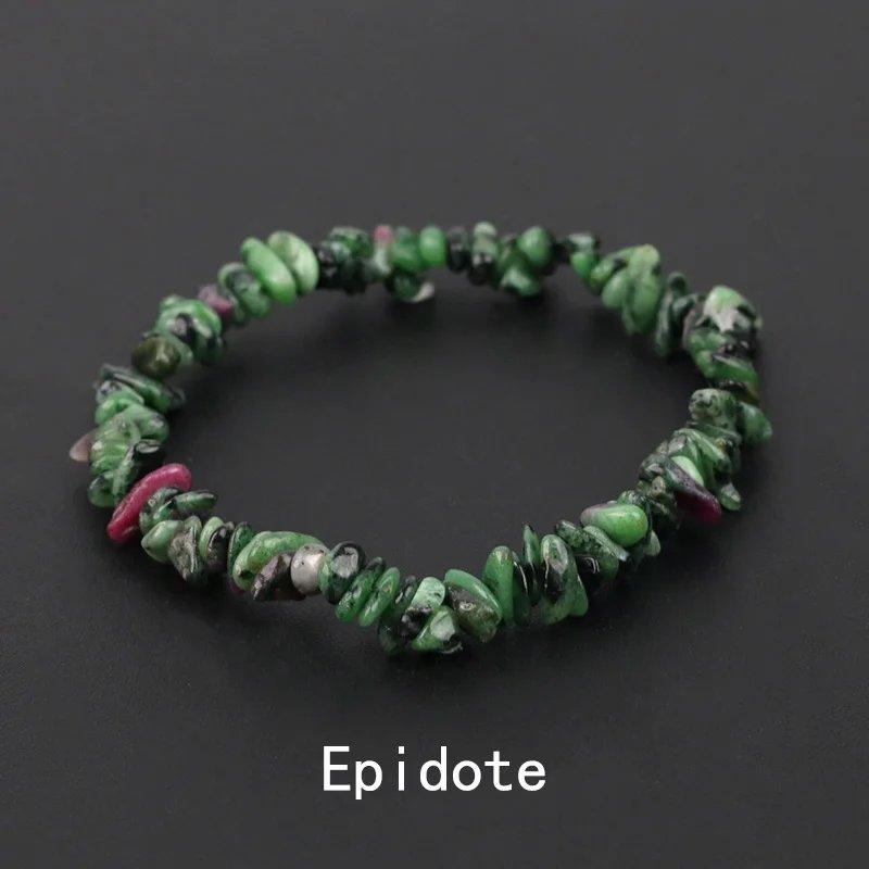 Natural Crystal Gemstone Irregular Energy Stone Bracelet Beads Chips Jewelry Amethys Aquamarine Rose Quartz Bracelets for Women