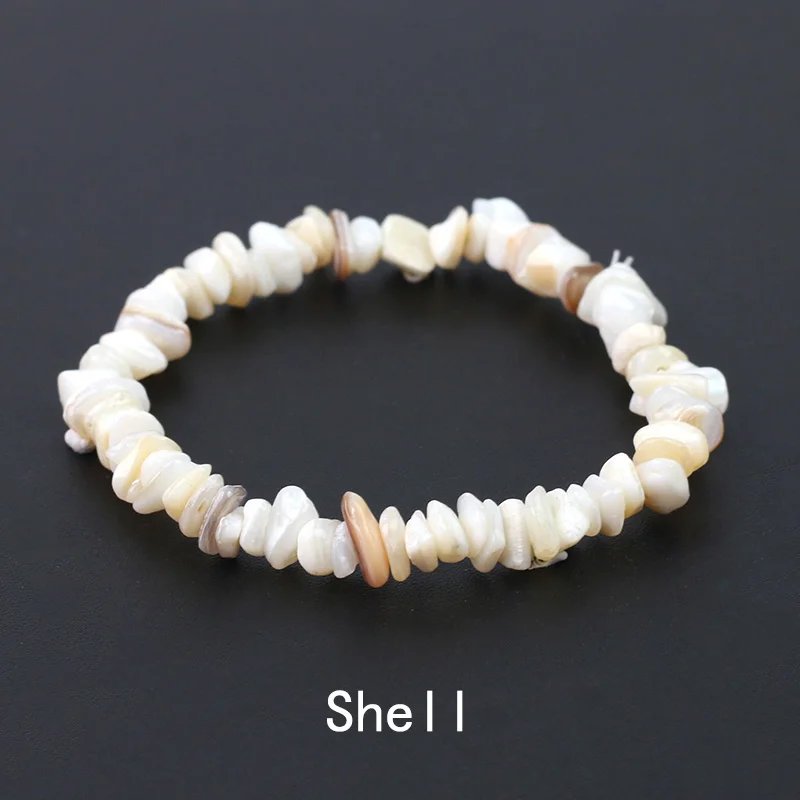 Natural Crystal Gemstone Irregular Energy Stone Bracelet Beads Chips Jewelry Amethys Aquamarine Rose Quartz Bracelets for Women