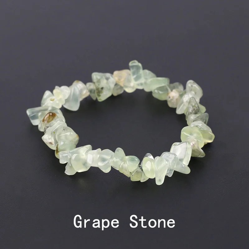Natural Crystal Gemstone Irregular Energy Stone Bracelet Beads Chips Jewelry Amethys Aquamarine Rose Quartz Bracelets for Women