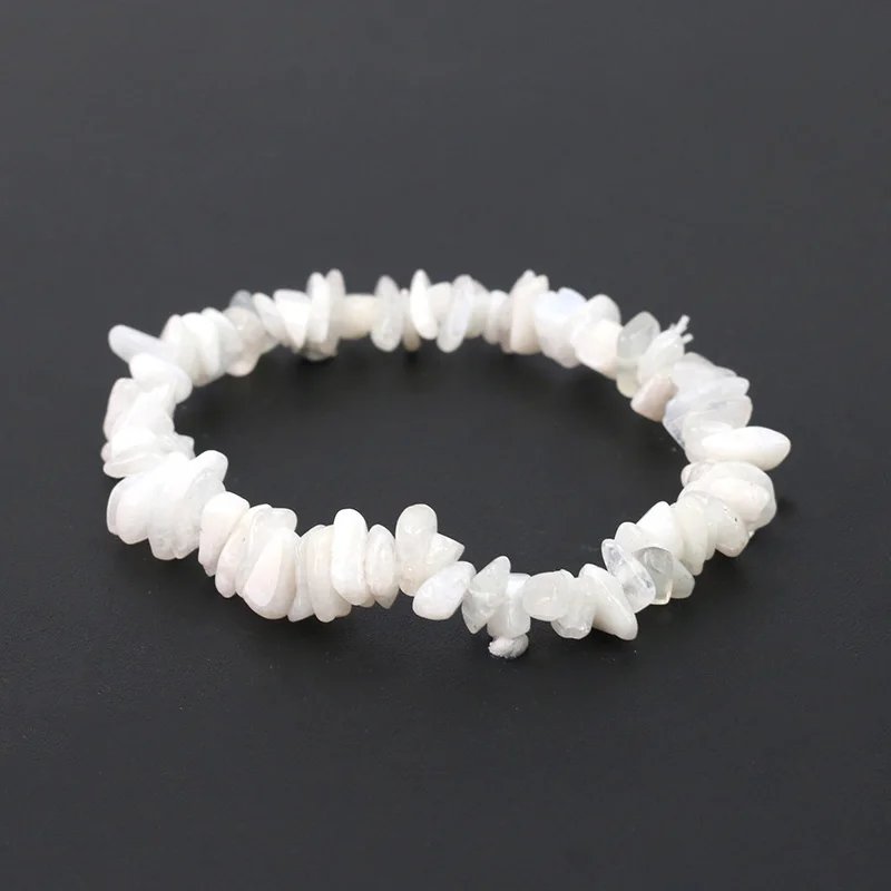 Natural Crystal Gemstone Irregular Energy Stone Bracelet Beads Chips Jewelry Amethys Aquamarine Rose Quartz Bracelets for Women