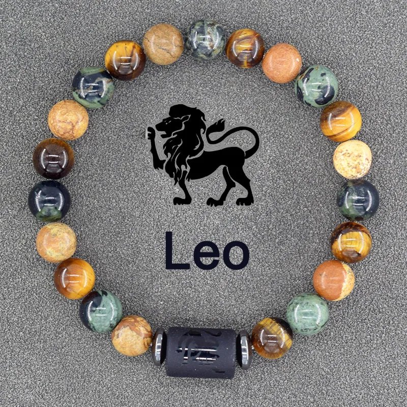 12 Zodiac Sign Bracelet Homme Constellation Bangles Men Cancer Virgo Leo Libra Bracelet Women Friendship Gift Jewelry on Hand