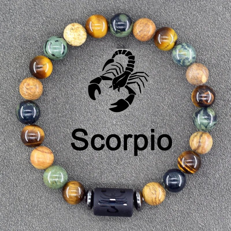 12 Zodiac Sign Bracelet Homme Constellation Bangles Men Cancer Virgo Leo Libra Bracelet Women Friendship Gift Jewelry on Hand