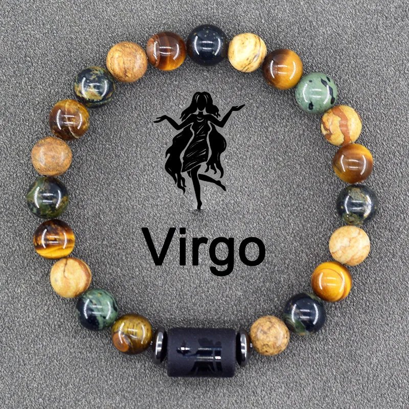 12 Zodiac Sign Bracelet Homme Constellation Bangles Men Cancer Virgo Leo Libra Bracelet Women Friendship Gift Jewelry on Hand