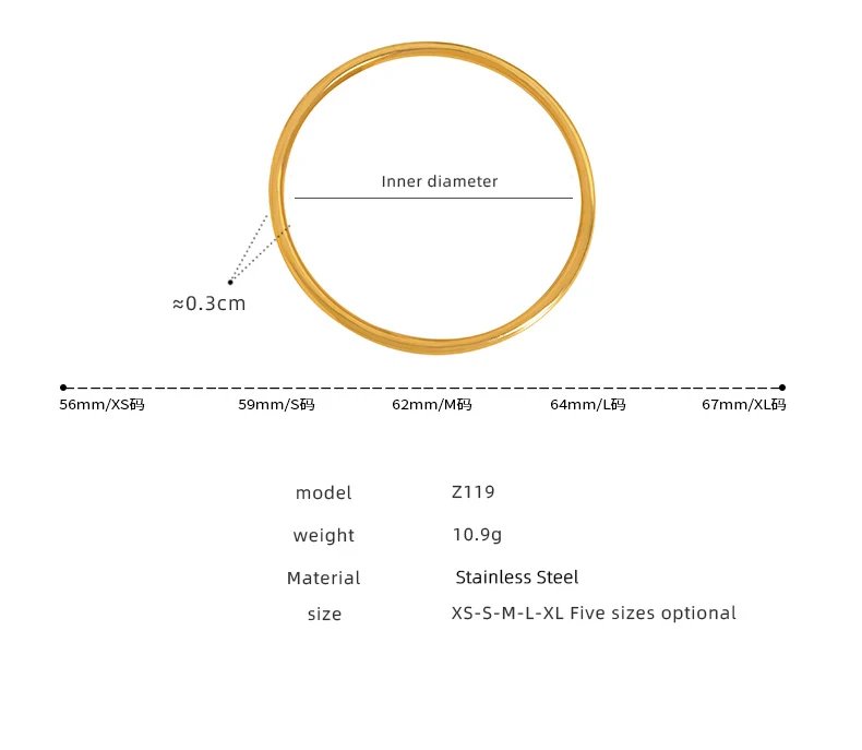 Fashionable Stainless Steel Bracelet For Women Round Minimalist Elegant Gold Color Bracelet Women's Accessories Popular Jewelry