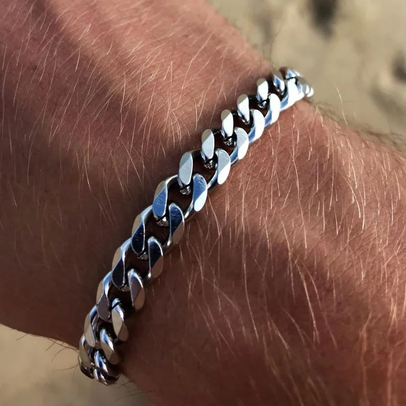 2022 New Trendy Cuban Chain Men Bracelet Classic Stainless Steel 3/5/7mm Width Chain Bracelet For Men Women Jewelry Gift 2022 New Trendy Cuban Chain Men Bracelet Classic Stainless Steel 3/5/7mm Width Chain Bracelet For Men Women Jewelry Gift