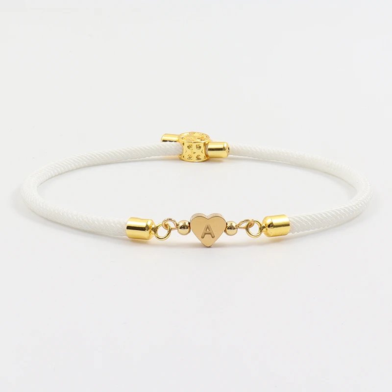 New Classic A-Z Heart Initial Letter Bracelet Women Simpel Adjustable Colorful Rope Bracelet For Women Jewelry Gift