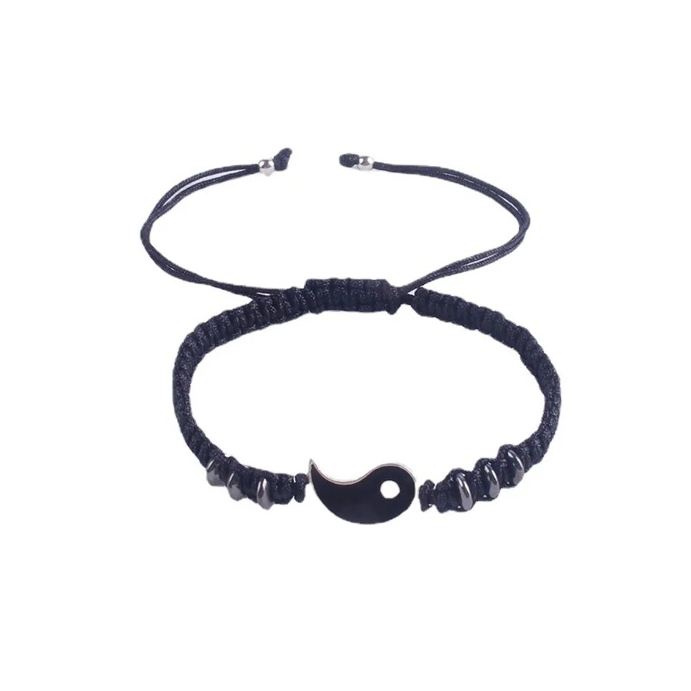 2024 New Best Friend Bracelets for 2 Matching Yin Yang Adjustable Cord Bracelet for Bff Friendship Relationship Boyfriend Girlfr