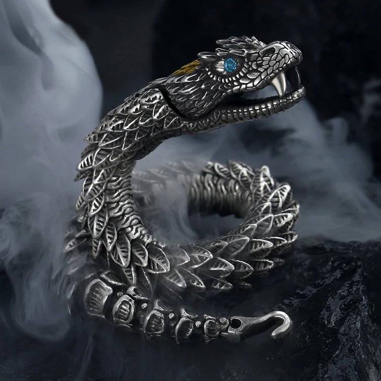 HX Handmade Three-dimensional Bracelet Men’s Trendy Personality Domineering Retro Faucet Collection-level Smart Dragon Bracelet HX Handmade Three-dimensional Bracelet Men's Trendy Personality Domineering Retro Faucet Collection-level Smart Dragon Bracelet