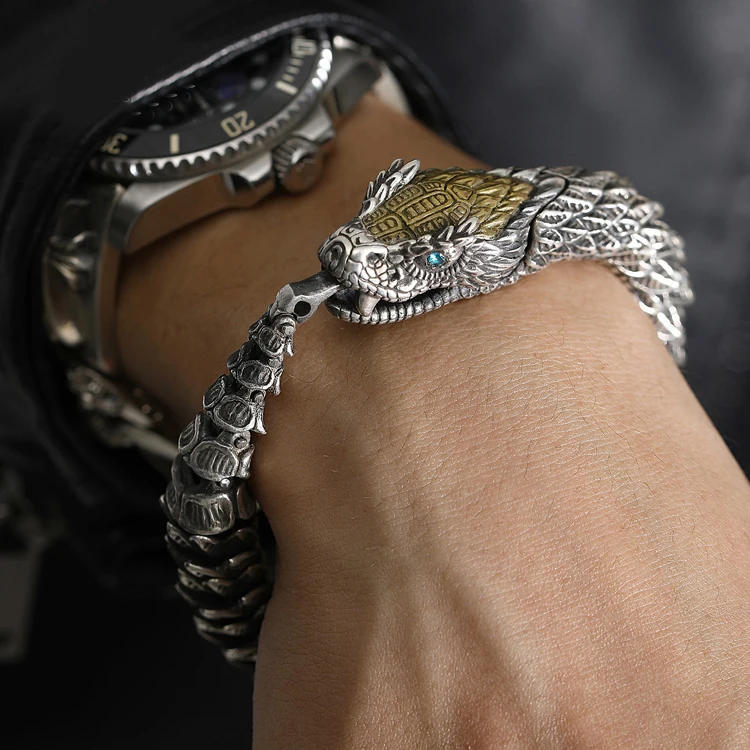 HX Handmade Three-dimensional Bracelet Men's Trendy Personality Domineering Retro Faucet Collection-level Smart Dragon Bracelet HX Handmade Three-dimensional Bracelet Men's Trendy Personality Domineering Retro Faucet Collection-level Smart Dragon Bracelet