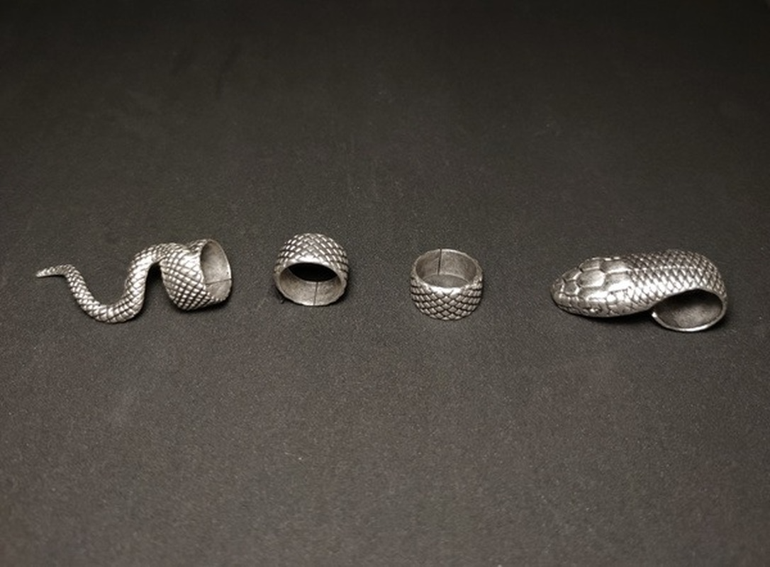 4 Pcs One Size Snake Rings Set for Women Men Antique Silver Color Gothic Ring Creative All-Match Fashion Party Wedding Jewelry