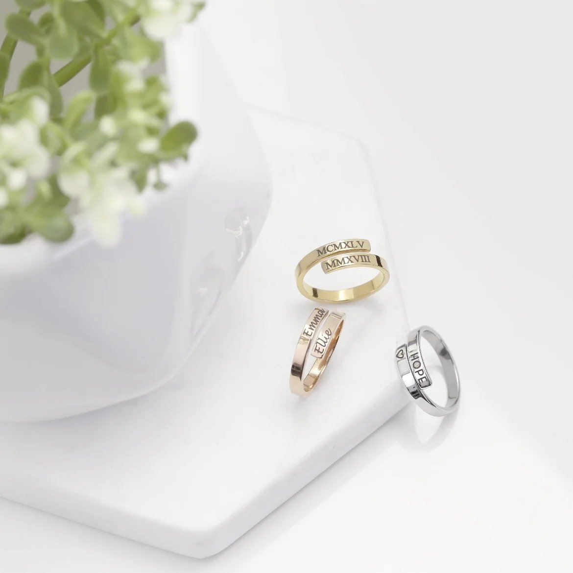 Custom Engraved Name Ring for Women Personalized Adjustable Simple Stainless Steel Custom Jewelry Gifts