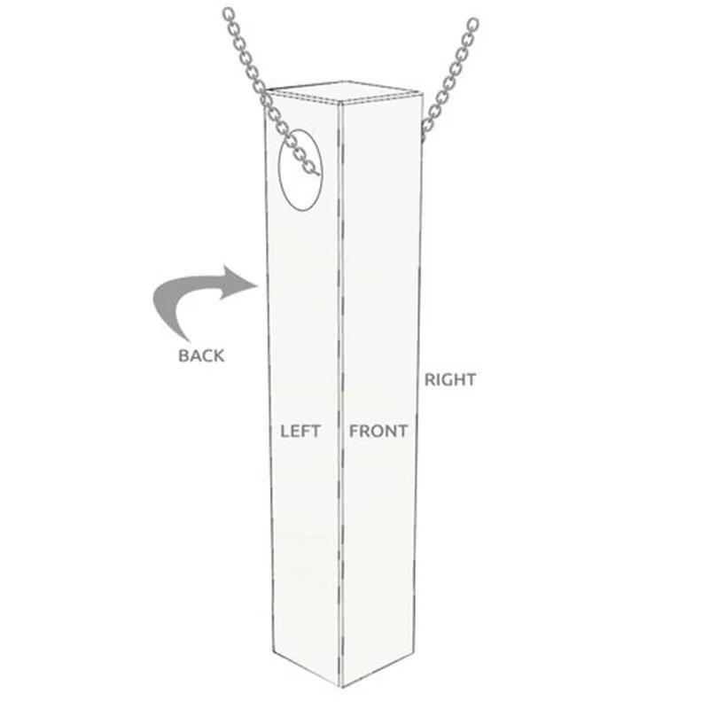 Customized Stainless Steel Name Necklace Women Love 3D Bar Necklaces & Pendants Personalized Memory Gift