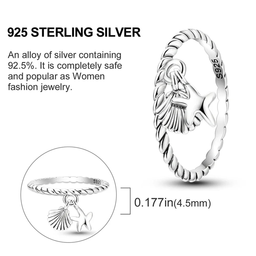 Summer Celestial Blue Sparkling Moon And Sun Ring For Women Cocktail Stackable Finger Band Fashion Silver 925 Fine Jewellry Summer Celestial Blue Sparkling Moon And Sun Ring For Women Cocktail Stackable Finger Band Fashion Silver 925 Fine Jewellry