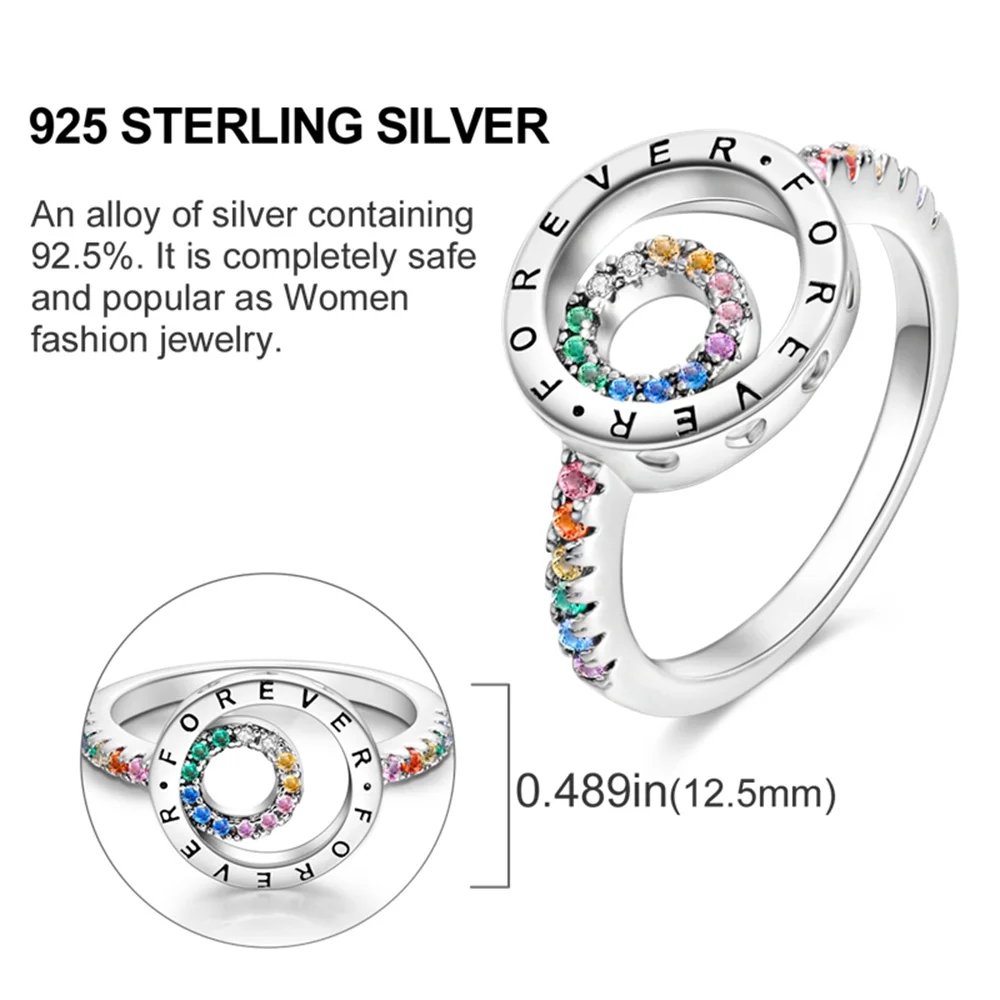 Summer Celestial Blue Sparkling Moon And Sun Ring For Women Cocktail Stackable Finger Band Fashion Silver 925 Fine Jewellry Summer Celestial Blue Sparkling Moon And Sun Ring For Women Cocktail Stackable Finger Band Fashion Silver 925 Fine Jewellry