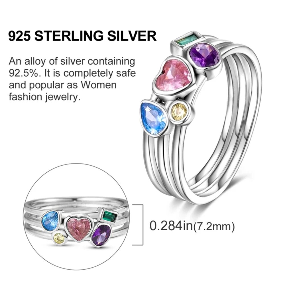 Summer Celestial Blue Sparkling Moon And Sun Ring For Women Cocktail Stackable Finger Band Fashion Silver 925 Fine Jewellry Summer Celestial Blue Sparkling Moon And Sun Ring For Women Cocktail Stackable Finger Band Fashion Silver 925 Fine Jewellry