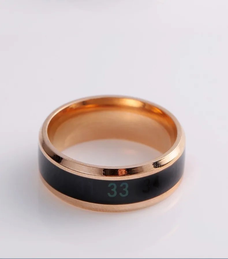 Smart Stainless Steel Multifunctional Ring For Couples Mood Changes Color From Waterproof Body Temperature Measuring Ring Smart Stainless Steel Multifunctional Ring For Couples Mood Changes Color From Waterproof Body Temperature Measuring Ring