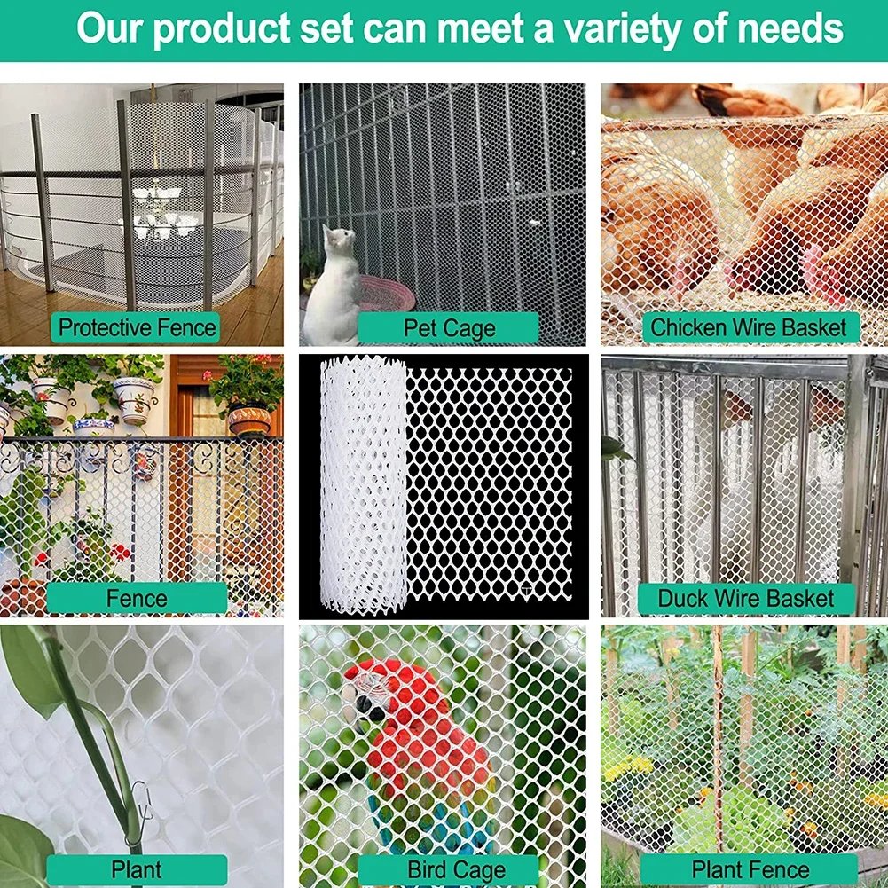 40x300cm Safety Netting Plastic Net Chicken Wire Fence Breeding Net Isolation Protection Child Cat Pet Chicken Garden Mesh