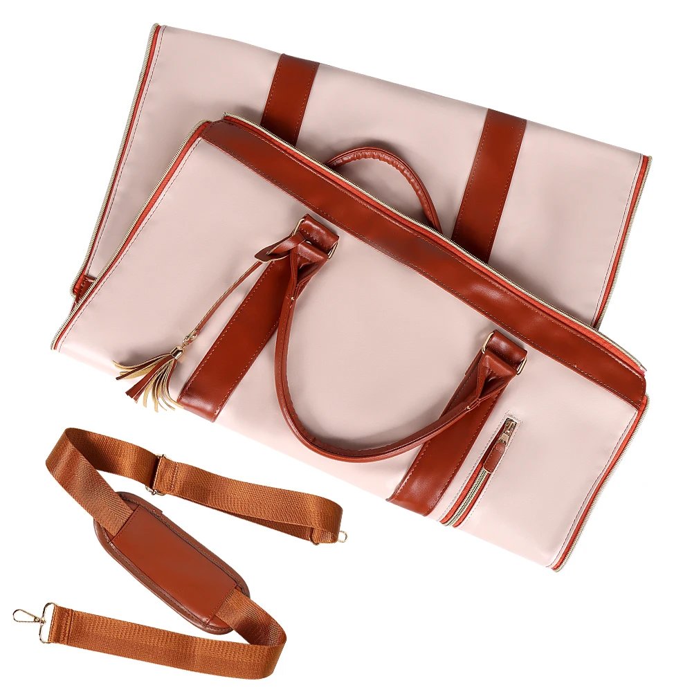 2024 Fashion Large PU Folding Suit Storage Bag Women High Capacity Luggage Handbag Travel Sport Outdoor Multi Function Organizer