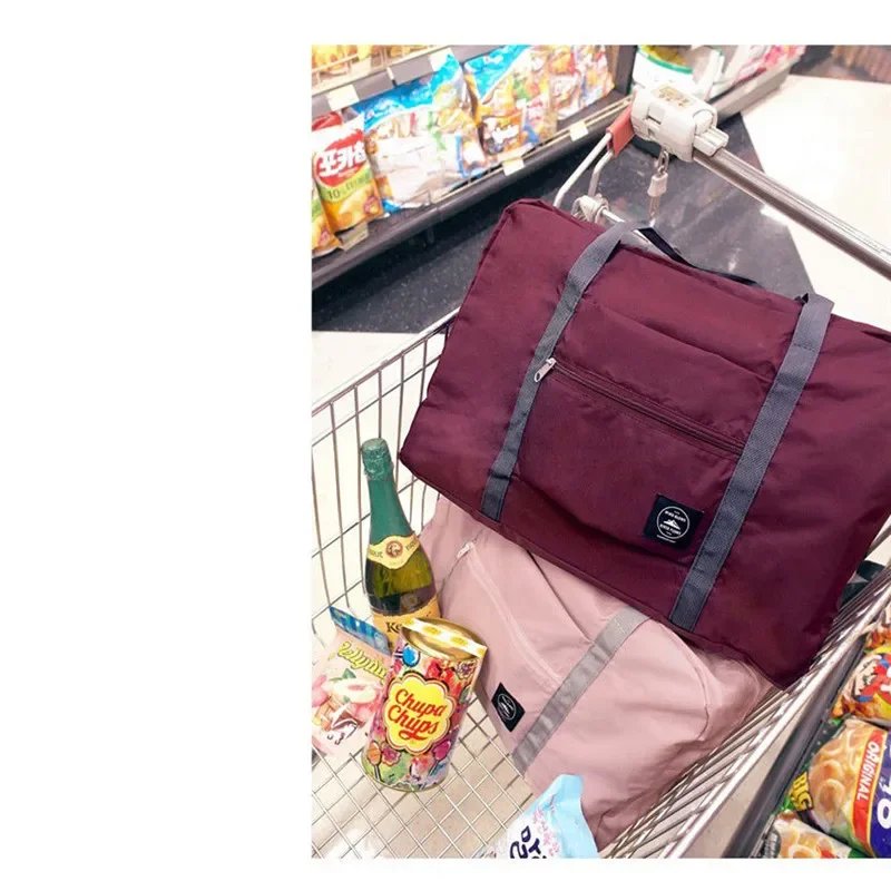 Foldable Travel Duffel Bag Lightweight Travel Bag for Women and Men Tote Carry On Luggage Bag Weekender Overnight Bags