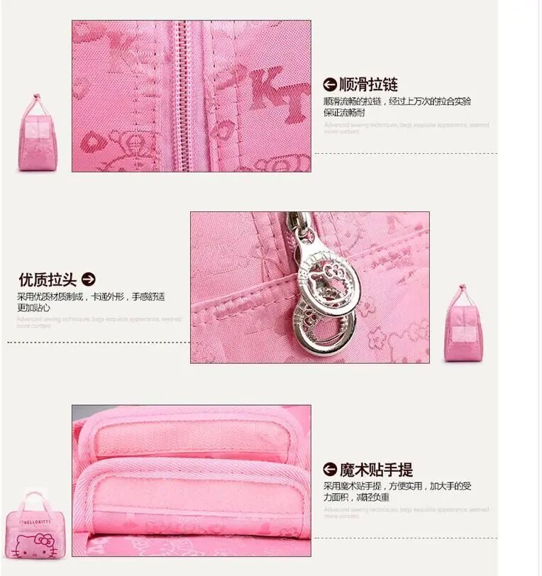travel bags Cute Hello kitty cat Messenger luggage bag travel bag Cartoon portable shoulder bag Mummy bag for women Big size