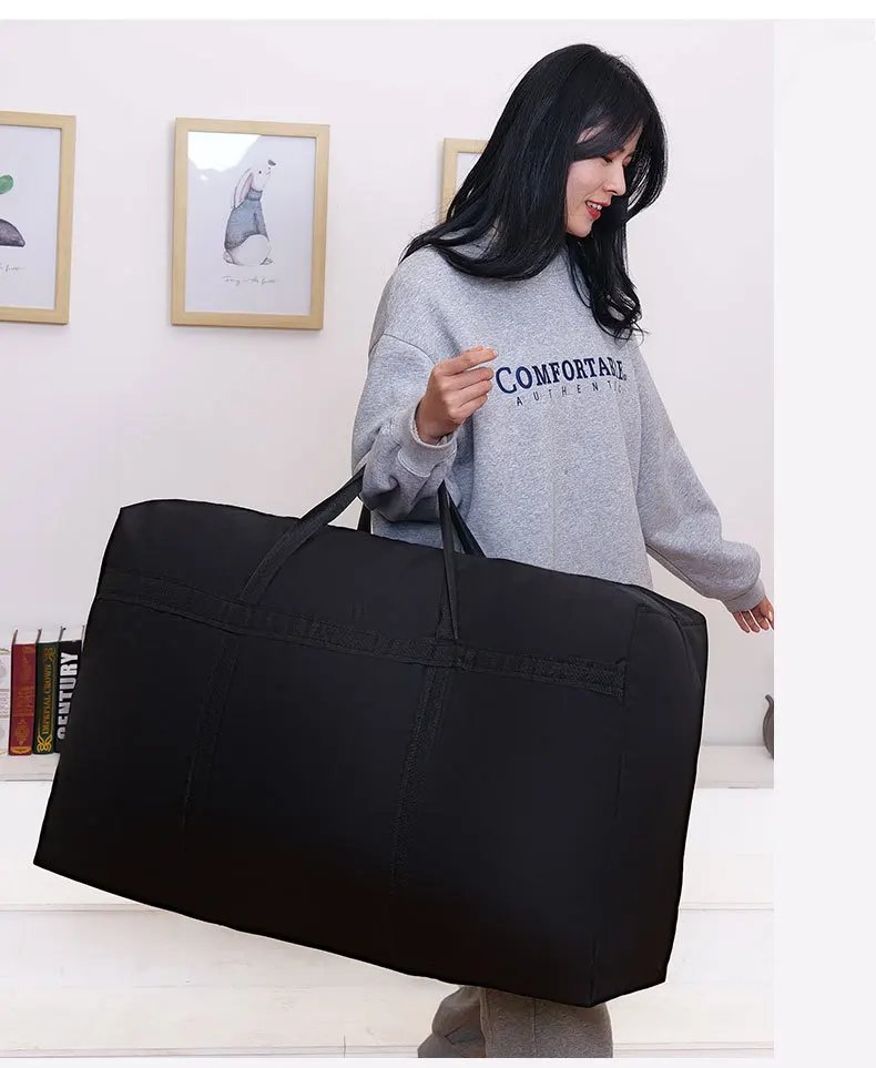 New Foldable Oxford Cloth Hand Luggage Bag For Men High Capacity Portable Travel Clothes Storage Bags Zipper Unisex Moving Bag