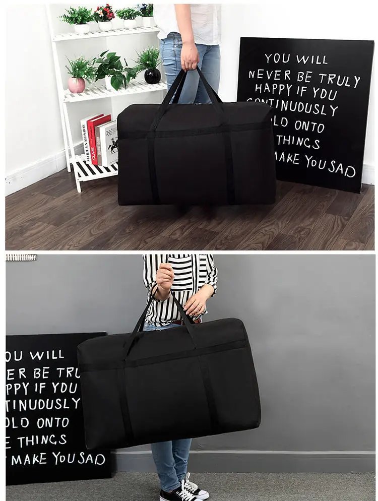 New Foldable Oxford Cloth Hand Luggage Bag For Men High Capacity Portable Travel Clothes Storage Bags Zipper Unisex Moving Bag