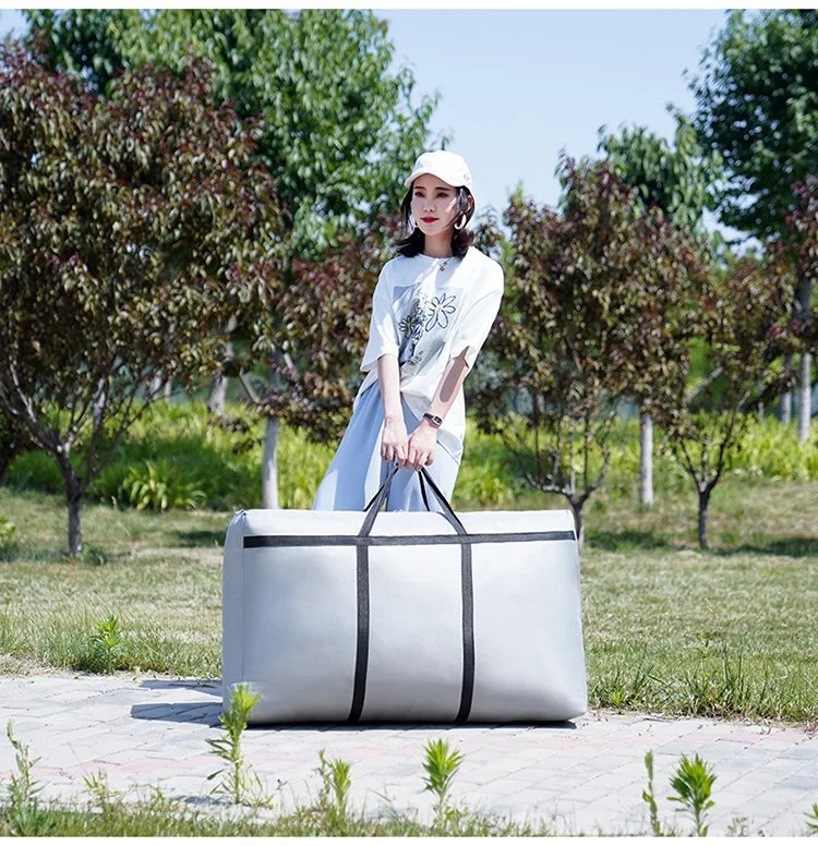 New Foldable Oxford Cloth Hand Luggage Bag For Men High Capacity Portable Travel Clothes Storage Bags Zipper Unisex Moving Bag